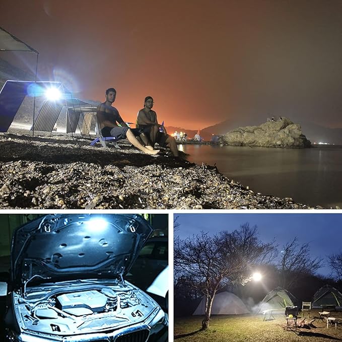 IODOO 16500mAh 3000LM 3000K 6000K Flashlight Portable LED Camping Lantern Rechargeable Light 60W with Magnet IP65 Waterproof Tent Light Power Failure