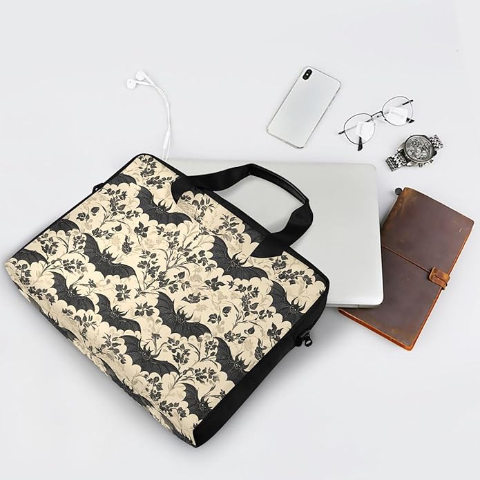 MNSRUU Laptop Bag for 15.6 inch Black Gothic Bats
