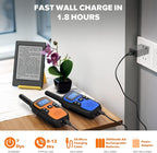Wishouse Walkie Talkies for Adults Long Range-Rechargeable 4 Pack 2 Way Radios, Hiking Accessories Camping Gear Xmas Birthday Gift for Kids Family with Lamp,SOS Siren,NOAA Weather Alert,Easy to Use