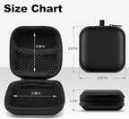 Square Earbud Case Portable EVA Carrying Case Storage Bag Tech Pouch Cell Phone Accessories Organizer with Carabiner for Earphone, Earbud, Earpieces, SD Memory Card, Camera Chips, Green
