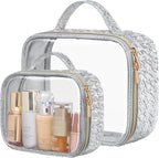 PACKISM Clear Makeup Bag - TSA Approved Toiletry Bag for Carry-on & Checked Luggage, Water Resistant Car Storage Organizer with Reinforced Seams