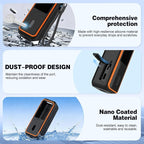 Soft Silicone Case for Anker Laptop Power Bank (25,000mAh/165W), SD/SIM Card Storage, Display Shockproof Protection & Dustproof, Travel Protective Cover for Anker Power Bank 165W (Black Orange)