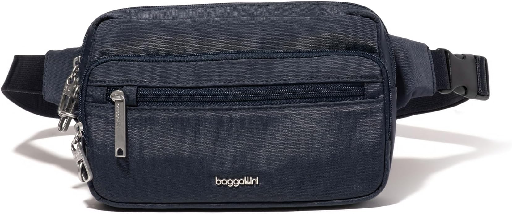 Baggallini Securtex Anti-theft Belt Bag 8.8"x5.5" Crossbody Fanny Pack for Women RFID Wallet Locking Zipper Travel Purse