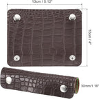 PATIKIL Luggage Handle Wrap, 2 Pack Irregular Pattern PU Handbag Grip Cover Protector Identifier with Clasp for Suitcase Grocery Shopping Bag, Brown
