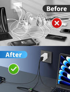2Pack 65W USB C Charger Block, 3Port Fast Charging Adapter,Type C Fast Charging Blocks Cube PD USBC Wall Plug+QC3.0 USB A Charger Brick for MacBook Pro/Air,iPad,iPhone 17/16,Samsung S26/S25&More-White