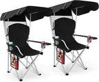 VTOY Portable Camping Chair with Canopy - Folding Chair with Canopy, Durable 600D Oxford Canopy Chair for Camping, Beach, Picnics, Fishing & Sports