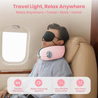 Medicane Pink Neck Travel Pillow with Massage, Neck Massager with Heat & Gentle Vibration Massage with Ergonomic Foam,Perfect for Airplane,Car,Office,Pain Relief,Sleeping,Traveling,Long Flight