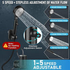 Portable Shower for Camping Essentials: 10000mAh Rechargeable Battery Powered Shower, IPX8 Waterproof Camp Shower Pump, 5-Speed Outdoor Shower with LED Display, Camping Gifts for Men, Dog Bath, Hiking