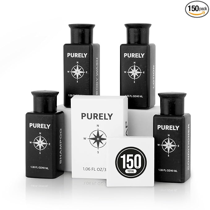 150‑Piece Bulk Travel Toiletries Set | Hotel & Airbnb Essentials | 1.3 oz Wheat‑Straw Bottles | Guest Bathroom Supplies + Homeless Outreach Kit