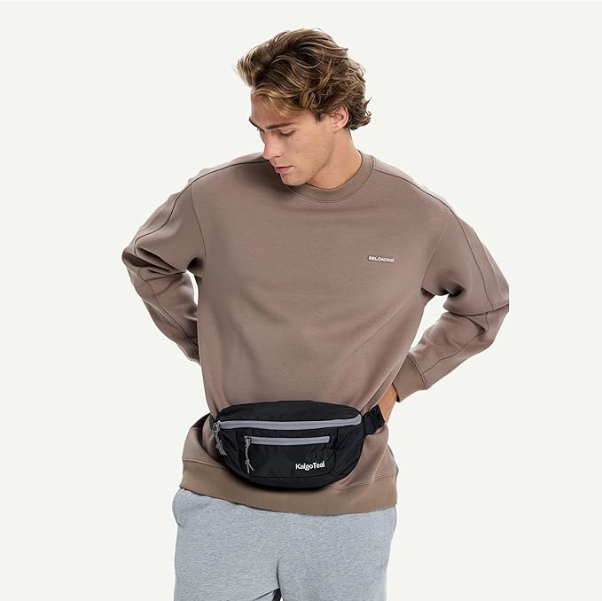 Ultralight Travel Waist Pack 2.5L, Large Water Resistant Fanny Pack for Men & Women.