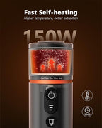 CONQUECO Portable Espresso Coffee Machine: 12V Electric Small Travel Expresso Maker - Self Heating 8 Cups Battery Powered Compatible for Nespresso Capsule - for Camping RV Hiking Office (Pearl White)