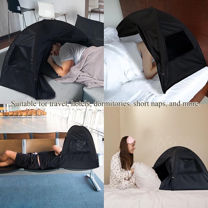 Sleep Bed Tent Light-Blocking Privacy Tent Blackout Canopy to Improve Sleep Anytime, Anywhere. Perfect for Nightshift, Dorms, Travel, Naps and Relaxation