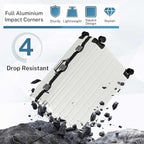 Krute Aluminum Frame Luggage 28 Inch Checked Suitcase with Spinner Wheels TSA Approved No Zipper Hard Shell Luggage PC+ABS Travel Suitcase White
