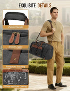 Canvas Duffle Bag for Travel 65L Expandable Travel Duffel Bags for Men Women Overnight Weekend Gym Bag with Shoes Compartment - Dark Grey(65L)