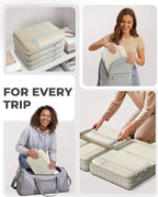 Percover Compression Packing Cubes 10-Piece Set, Packing Cubes Compression for Travel with Toiletry Bag, Laundry Bag & Shoe Bag, All-in-One Travel Organizer for Carry On & Checked Luggage, Beige