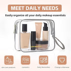 Icramsy Clear Makeup Bag,2 Pack TSA Approved Toiletry Bag Travel Toiletry Bag Hanging Makeup Cosmetic bag for Women Men (Grey)