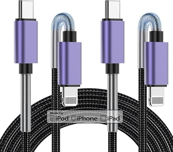 2Pack 10ft iPhone Fast Charger Cable, [Apple MFi Certified] Long USB C to Lightning Cable 10 Foot, High Fast 10 Feet Apple Charging Cord for Apple iPhone 14/14 Pro Max/13 Mini/12/11/XS/XR/8/7Plus,iPad