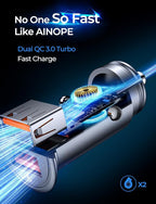 AINOPE USB Car Charger Adapter 45W, Cigarette Lighter USB Charger, Fast Car Charger for Android,[All Metal&Mini] QC 3.0 USB Adapter for iPhone 17 Pro Max 16e 16 15 14 Pro Samsung S26 S25 Mother‘s Day