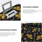 Travel Luggage Cover Suitcase Protector, Honey Bees Golden Luxury Thicker Washable Elastic Stretch Anti-scratch Baggage Cover with Concealed Zipper for Spinner Wheeled Suitcase Fits 25-28 Inch Luggage