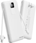 charmast 20000mAh Portable Charger with Built-in Cables & Wall Plug, 20W USB C Power Bank, Fast Charging Battery Pack Travel Essentials Compatible with iPhone 16/15/14 Series, Samsung, Google, iPad