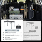 KingCamp Aluminum Folding Camping Table, 42.1" Foldable Lightweight Roll Up Camp Table Heavy Duty 2-6 People Portable Table for Camping Picnic BBQ RV, Indoor & Outdoor, Silver Black