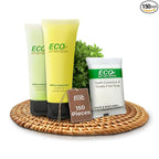 ECO amenities Travel Kit - Mini Shampoo & Conditioner Set - Eco Paraben-Free Soap Bars & Travel Essentials - Individually Wrapped Hotel Amenities Kit - 1 Fl Oz each, Pack of 150, Green Tea