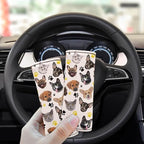 BIGCARJOB Set of 2 Pcs Luggage Handle Wraps with Cute Puppy Print Suitcase Handle Sleeve Cover Identifier Travel Bag Wraps Washable Trolley Case Grip Cover Set Travel Accessories
