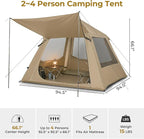 VINGLI Inflatable Camping Tent, All-Weather Inflatable Hot Tents with Stove Jack, Blow Up Tent for Camping with Mesh Doors & Windows, Inflatable Air Tents for Camping Adult