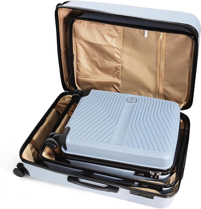 Luggage Set 3 Pieces -Suitcase Set - Luggage with Wheels - Check-in Luggage - PC + ABS Durable Suitcase Rotating Silent Wheels 3-Piece 20/24/28 yellow (blue)