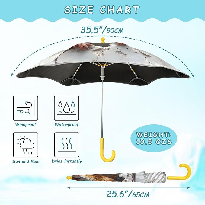 ALAZA Kids Umbrella for Girls Boys UPF 50+ Anti-UV Umbrella for Rain and Sun Age 3-8