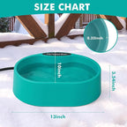 125 OZ/3.7L Heated Water Bowl, Large Heated Dog Bowls for Outside, Safety Listed Heated Pet Bowl with Anti-Chew Cord for Dog, Chicken,Duck,Cat Drinking Water in Winter, Anti-Slip Base