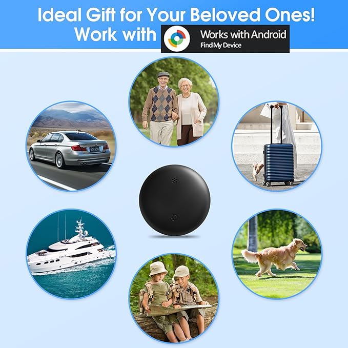 Mini GPS Tracker for Vehicles (for Android), Hidden Car Location Tracker w/Magnetic Case, Mini Hidden Item Finder Global Tracking Car Locator for Android Google Find Hub No Monthly Fees, Black
