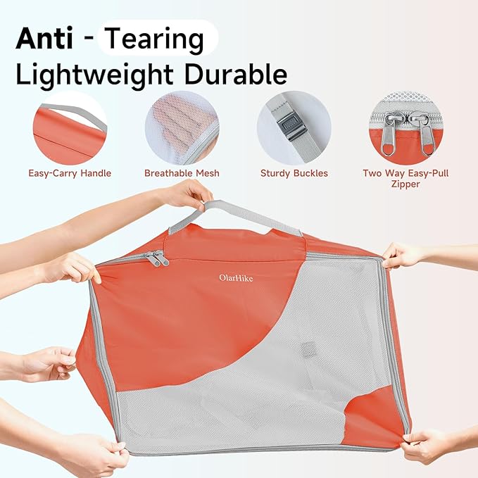 9 Set Packing Cubes for Travel, Gifts for Women Mom,Anti-Tearing Suitcase Organizer,OlarHike Vacation Essentials & Accessories for Cruise Ship