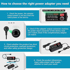 72W Power Supply Adjustable 3V ~ 24V Variable Universal Switching AC/DC Adapter Minidodoca AC to DC Converter with LED Voltage Display and 16 Tips, for 3V to 24V Household Electronics - 3000mA Max