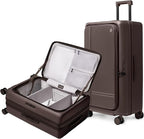 NINETYGO Large Checked Luggage 29 Inch, Flat Top Opening Check In Luggage with Brake Wheels, Expandable, Coffee-Infused PC Hard Shell, Eco-Friendly, TSA Lock, 360° Spinner Wheels (Americano)