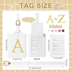 Personalized Initial Luggage Tags for Suitcase TSA Approved, White Leather Cute Luggage Tag with Privacy Cover Name Card, Embroidered Custom Luggage Tags Travel Baggage Tags Gifts for Women Kids(A)