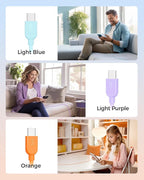 Cable Matters 3-Pack Short USB A to USB C Cable 3ft in Orange Blue Purple, Support Apple CarPlay, Android Auto, USBA to USBC Charging Cable for iPhone 16/15 Pro Max Plus, Galaxy S23