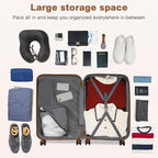 Kono Expandable 28 Inch Large Checked Luggage: ABS+PC Hardside Trolley Travel Case - Hard Shell Suitcase with TSA Lock,Grey Brown