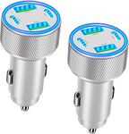 USB C Car Charger, KYOHAYA 2Pack 90W 4-Port Dual USB-C & USB-A Car Power Cigarette Lighter PD/QC3.0 Type C Car Carplay Charger Fast Charging for iPhone 17 17 Pro 16 15 14 13 12 11/Galaxy S26 S25/Pixel