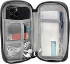 CAAORDKSO Electronic Organizer Case, Travel Cable Organizer Pouch Electronic Accessories Carry Case Water Resistant Organizer Pouch Bag for Cable, Cord, Charger, Phone, Power Bank, Earphone (Black)