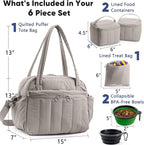 Dog Travel Bag for Supplies, Airline Approved Pet Travel Organizer with 2 Food Containers & Collapsible Bowls, Large Capacity Dogs Tote Bag for Weekend, Stylish Dog Mom Gift for Pet Lovers