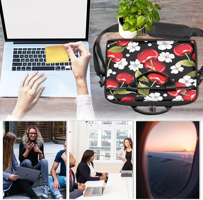 Laptop Shoulder Bag for Women Men, Waterproof Computer Case Messenger Bag Briefcase for Business Office Travel