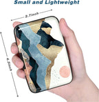 Credit Card Holder, Mini Aluminum Card Wallet RFID Blocking Slim Metal Hard Card Case for Women Men, Watercolor Sunset