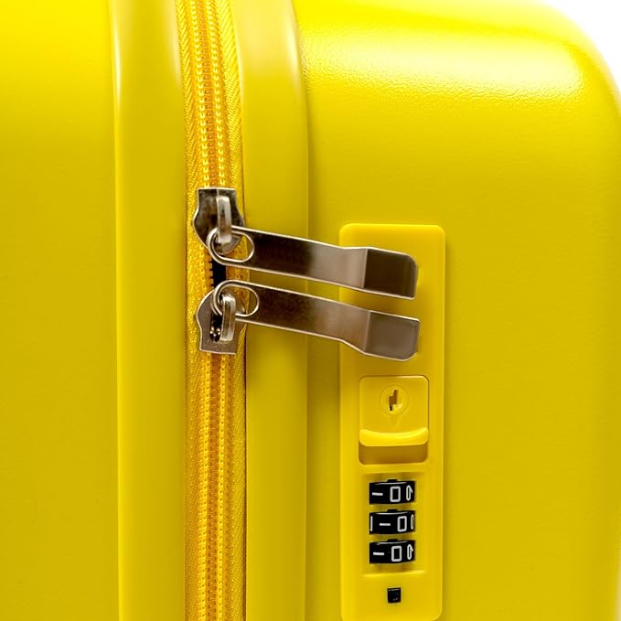 18" Kids Ride-On Suitcase,Children's Carry On Luggage Case,Rolling Luggage With Lock,Travel Trolley Case for Short Trips,School Trips,Outings (Lemon yellow)
