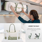 Travel Weekender Duffle Bags for Women - Duffel Bag with Shoe Compartment Carry On Overnight Bag with Toiletry Bag with Wet Pocket for Gym Hospital Bags for Labor and Delivery Beige Green