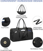 Women Weekender Travel Duffle Bag: Travel Duffel Overnight Bags with Shoe Compartment Large Carry on Tote with 2 Toiletry Bags Weekend Traveling Yoga Gym Hospital Bag for Womens with Wet Pocket Black