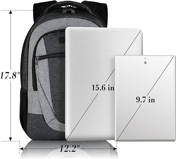 BIKROD Travel Laptop Backpack Men, School Backpacks for College Teen Boys Water Resistant Back Pack, Business Anti Theft Slim Sturdy Computer Bag Gifts Fits 15.6 Inch Laptop