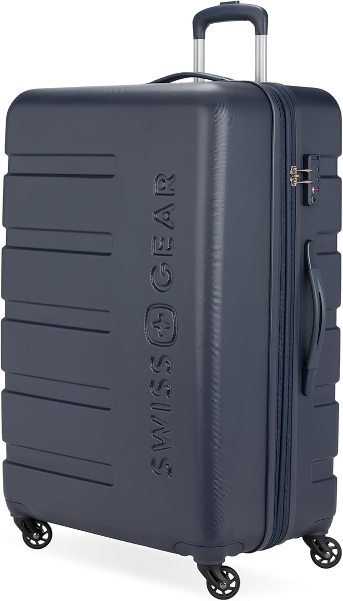 SwissGear 7366 Signature Hardside Expandable Luggage with Spinner Wheels, TSA Lock, Navy, Checked-Large 27-Inch