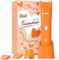 Electric Razor for Women Men - Wet Dry Shave, Waterproof Bikini Trimmer, Pubic Hair Removal Shaver with Hypoallergenic Ceramic Blades, Facial & Body Groomer, USB Recharge, Birthday Gifts - Orange