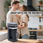 Coffee Machine,Single Serve Coffee Maker,One Cup Coffee Maker with Reusable Filter&One-touch Control Button,Portable Brewer for Camping,Travel & Home,Easy To Clean& Store,15oz/450ml